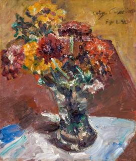Lovis Corinth - Herbstblumen in Vase.