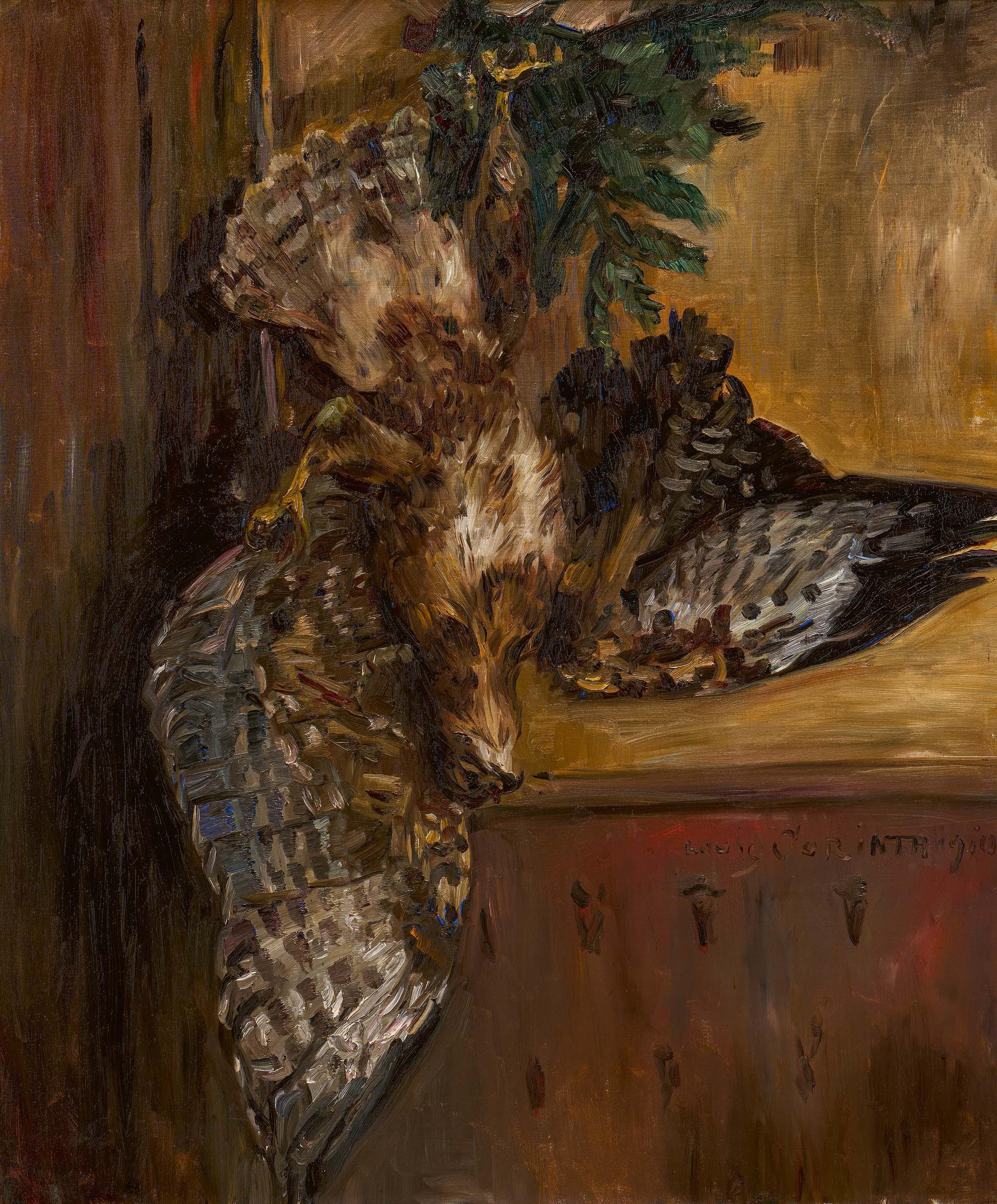 Lovis Corinth - Jagdstillleben mit Bussard.