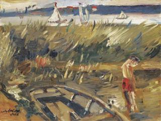 Lovis Corinth - Kahn im Schilf am Müritzsee