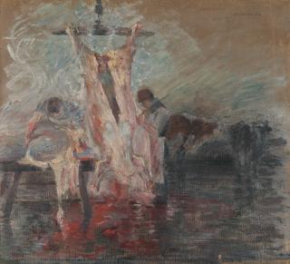 Lovis Corinth - Schlachtereiszene (Im Schlachthaus)