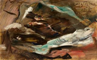 Lovis Corinth - Stillleben mit Fischen.