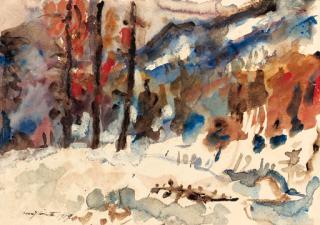 Lovis Corinth - Walchensee im Winter, Blick auf Wetterstein