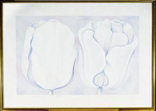 Lowell Nesbitt - Two White on White Tulips
