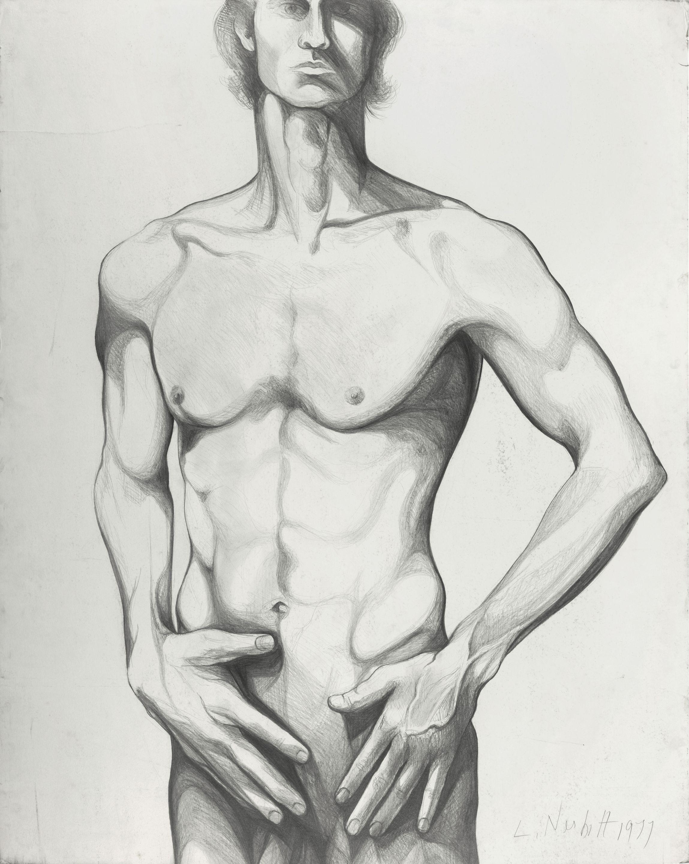 Lowell Nesbitt - Untitled (Male Nude)