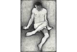 Lowell Nesbitt - Untitled (Sitting Nude)