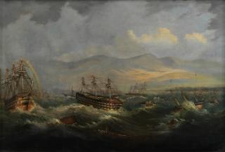 Lt. John Frederick Warre - Very heavy swells causing trouble for ships off a coast