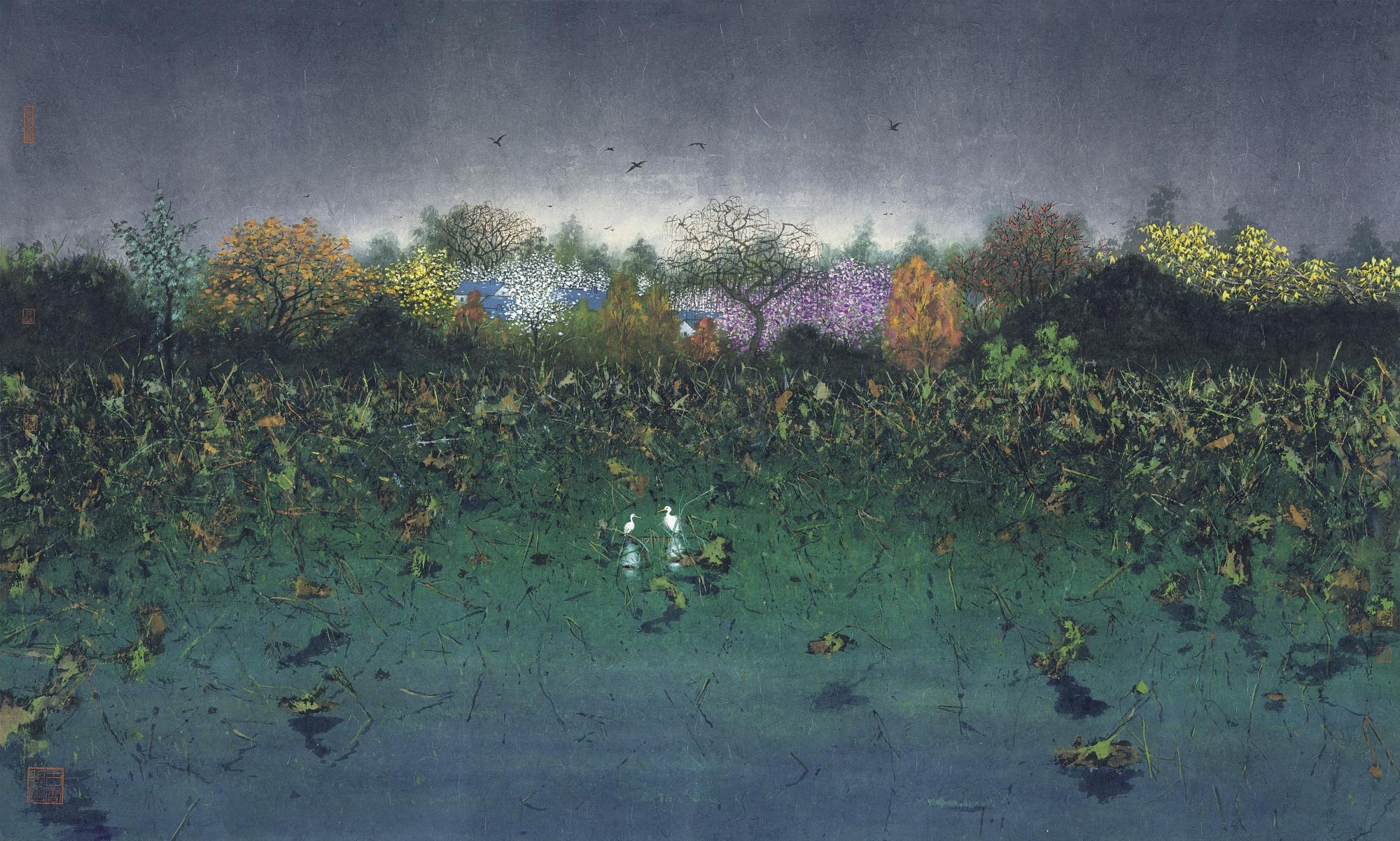 Lu Chuntao - Egrets In Autumn