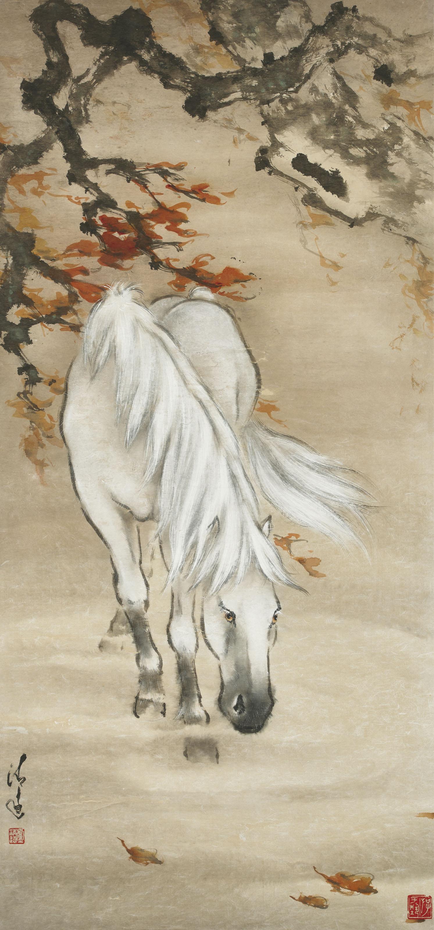 Lu Qingyuan - White Horse in Autumn River
