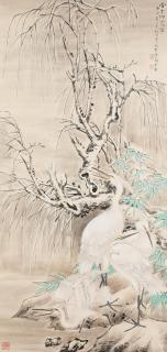 Lu Yifei - Willows and Herons in Snow