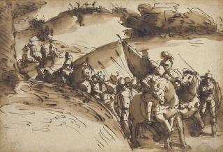 Luca Cambiaso - Cavalry Returning From The Crucifixion