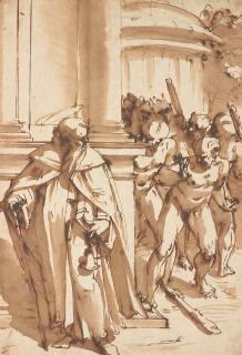 Luca Cambiaso - Saint Antoine poursuivit par les démons