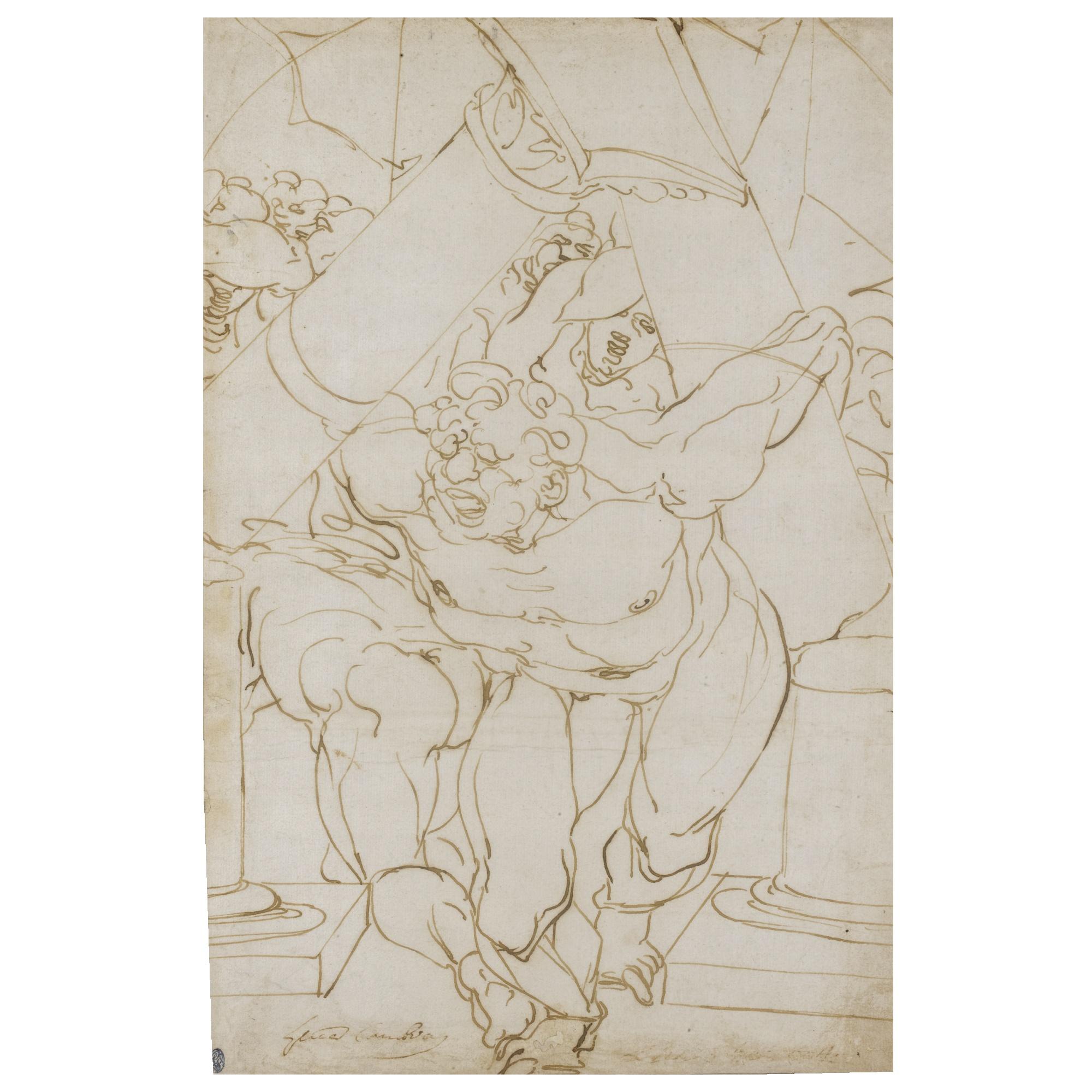 Luca Cambiaso - Samson Tearing Down The Columns Of The Temple