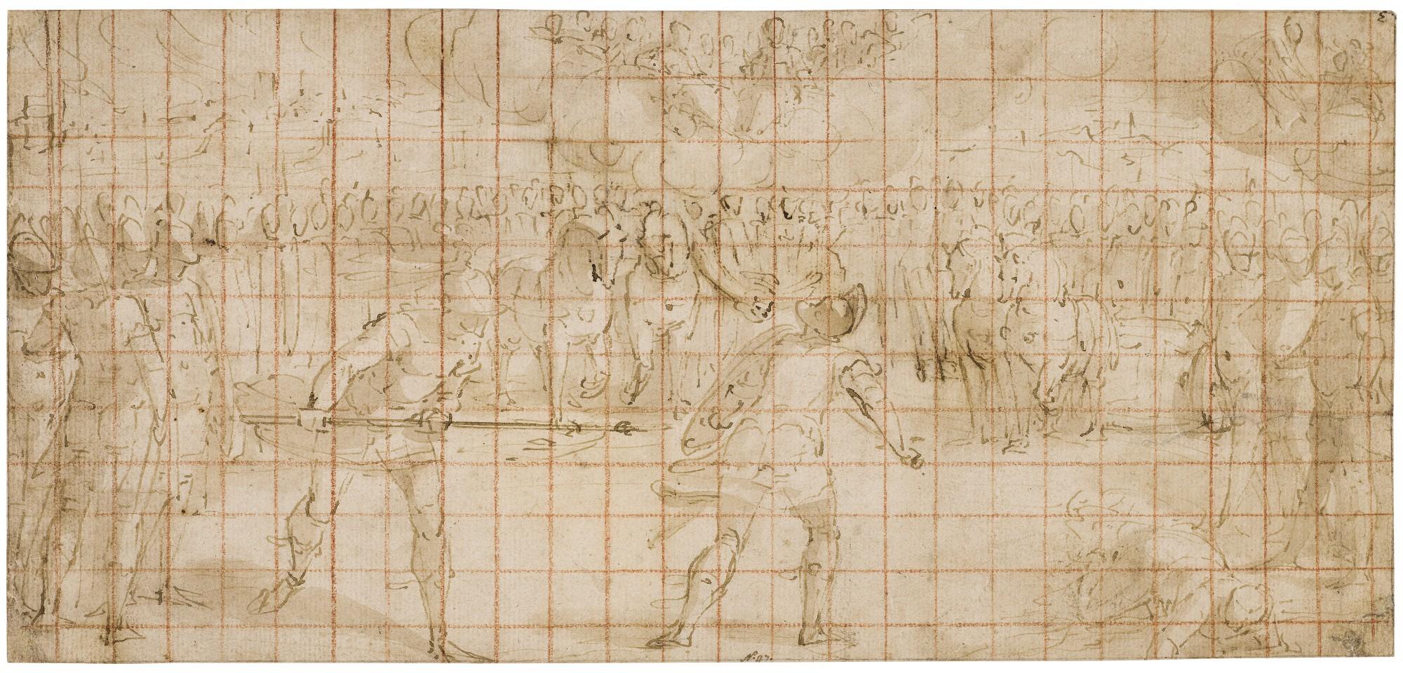 Luca Cambiaso - Study for The Combat between Aeneas and Turnus