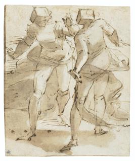 Luca Cambiaso - Two animated figures gesticulating