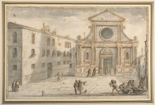 Luca Carlevarijs - L\'Église San Antonio di Castello à Venise
