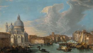 Luca Carlevarijs - Venice, A View Of The Grand Canal With The Church