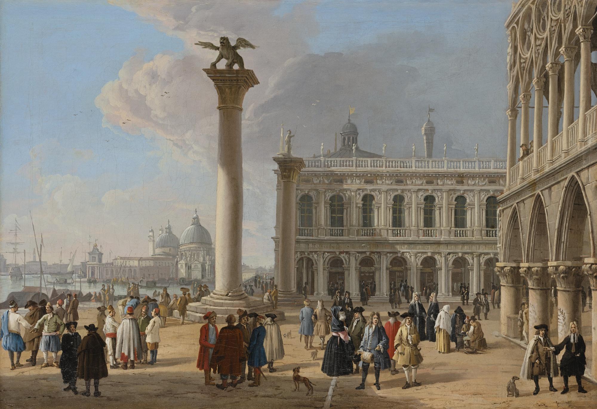 Luca Carlevarijs - Venice, A View Of The Piazzetta Looking Towards The Punta Della Dogana