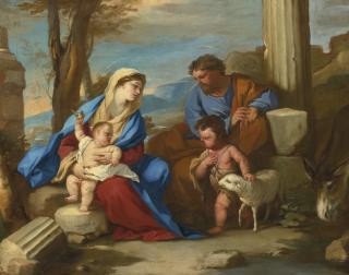 Luca Giordano - Holy Family With The Young Saint John The Baptist  