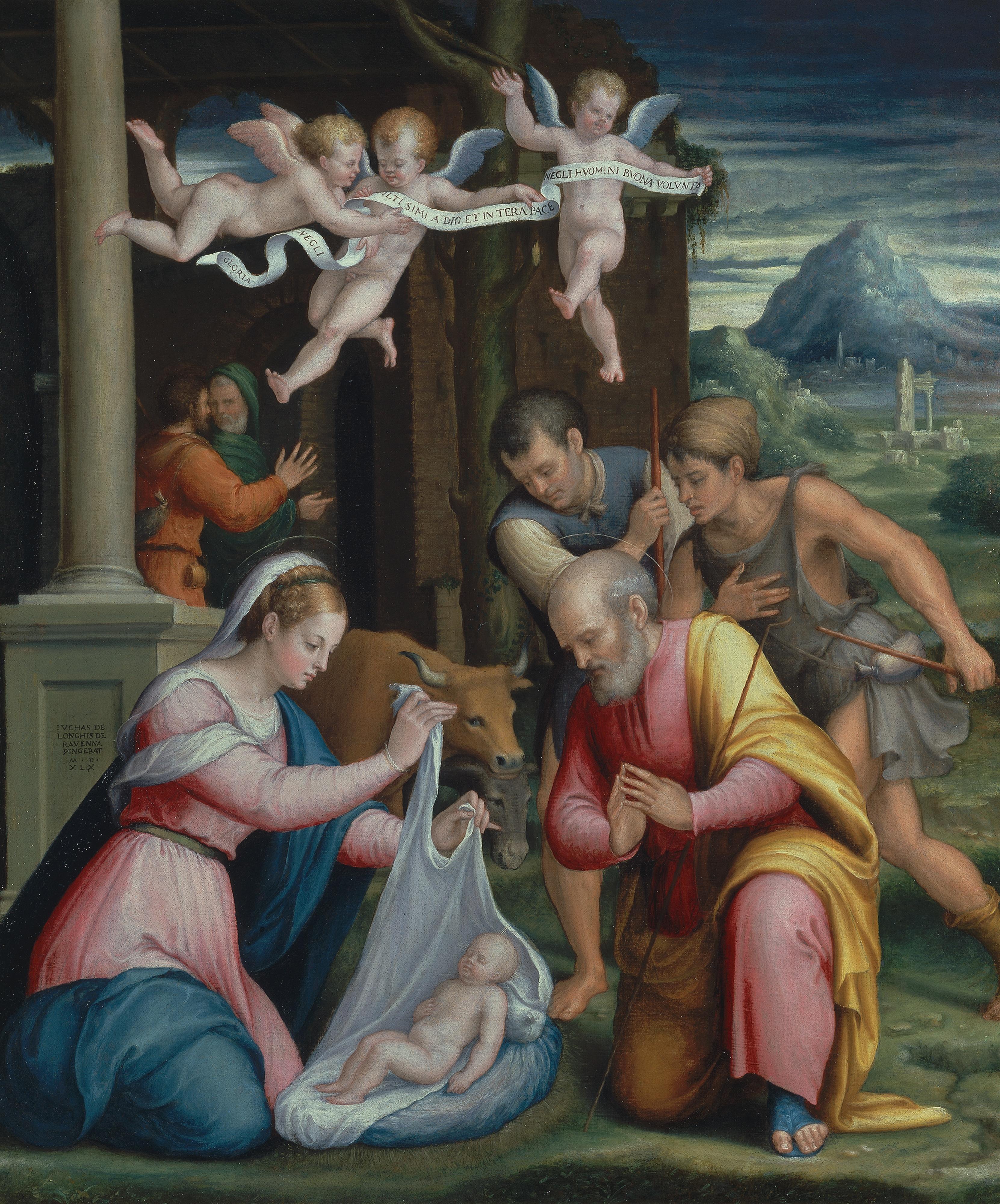 Luca Longhi - The Adoration Of The Shepherds