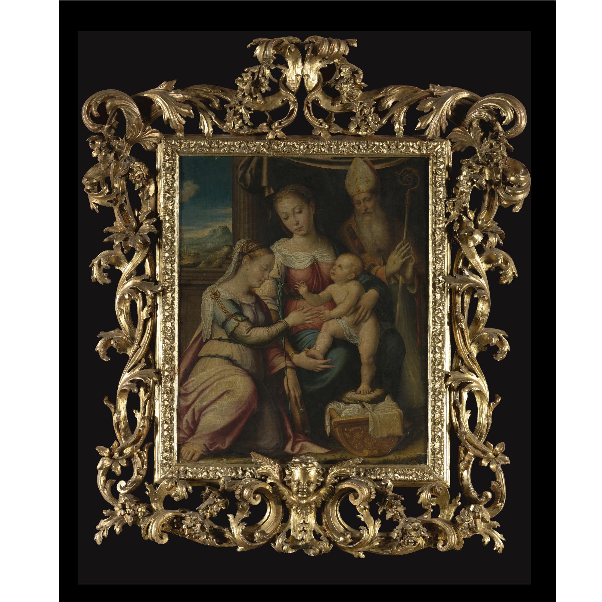 Luca Longhi - The Mystic Marriage Of Saint Catherine With A Bishop Saint, Probably Saint Nicholas Of Bari