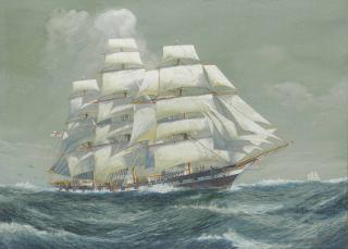 Luca Papaluca - A fully-rigged ship running down the Channel