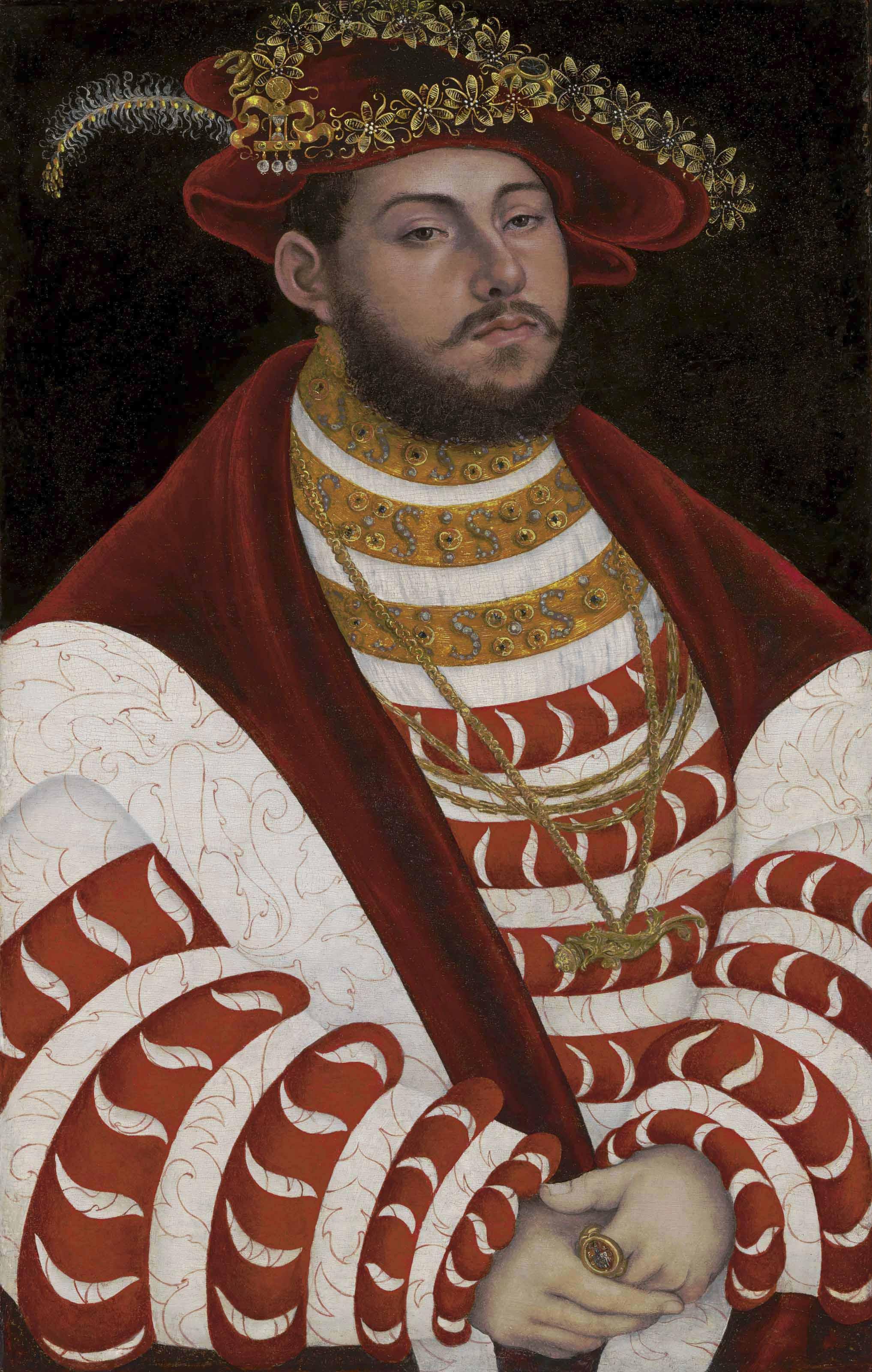 Lucas Cranach I - Portrait Of John Frederick I, Elector Of Saxony (1503-1554), Half-Length