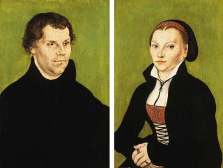 Lucas Cranach I - Portrait of Martin Luther; and Portrait of Katharina von Bora