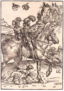 Lucas Cranach The Elder - Gentleman and Lady Riding to the Hunt (Hollstein 114)