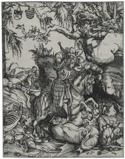 Lucas Cranach the Elder - Saint George On Horseback Slaying The Dragon (B. 64; Holl. 82; D. 90)