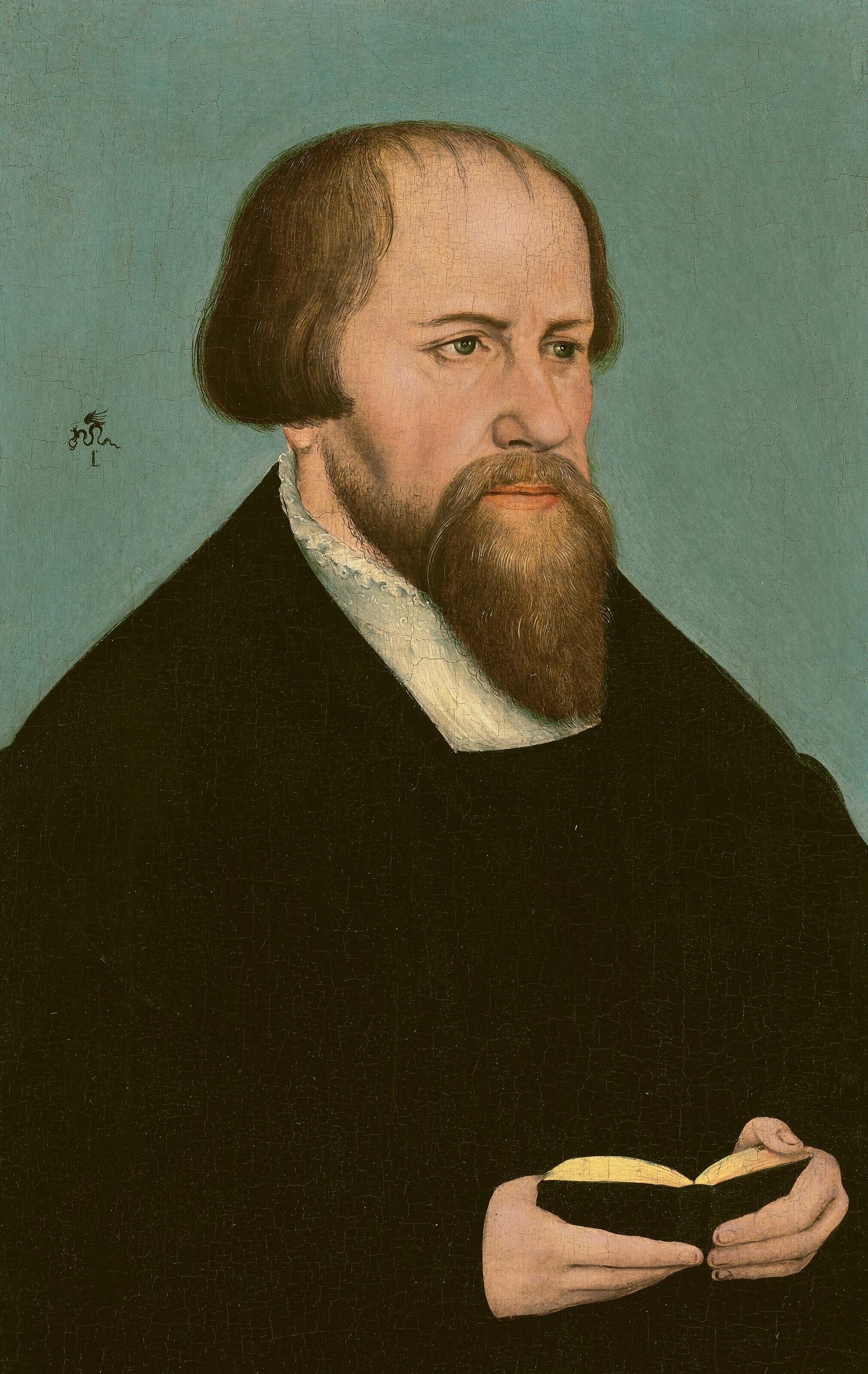 Lucas Cranach The Younger - Portrait Of Caspar Cruciger (1504-1548), Bust-Length, Holding A Book