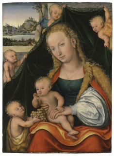 Lucas Cranach, The Younger - The Virgin and Child with the Infant Saint John the Baptist and Angels