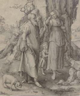Lucas van Leyden - Abraham Repudiating Hagar (Bartsch 18)
