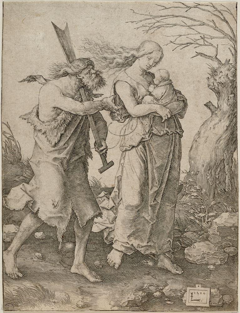 Lucas Van Leyden - Adam und Eva mit Kain. 1510