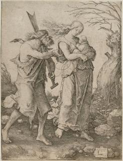 Lucas Van Leyden - Adam und Eva mit Kain. 1510