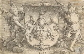 Lucas van Leyden - Das Wappen mit der Maske.