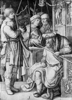 Lucas Van Leyden - David Playing The Harp Before Saul (B., Holl. 27)