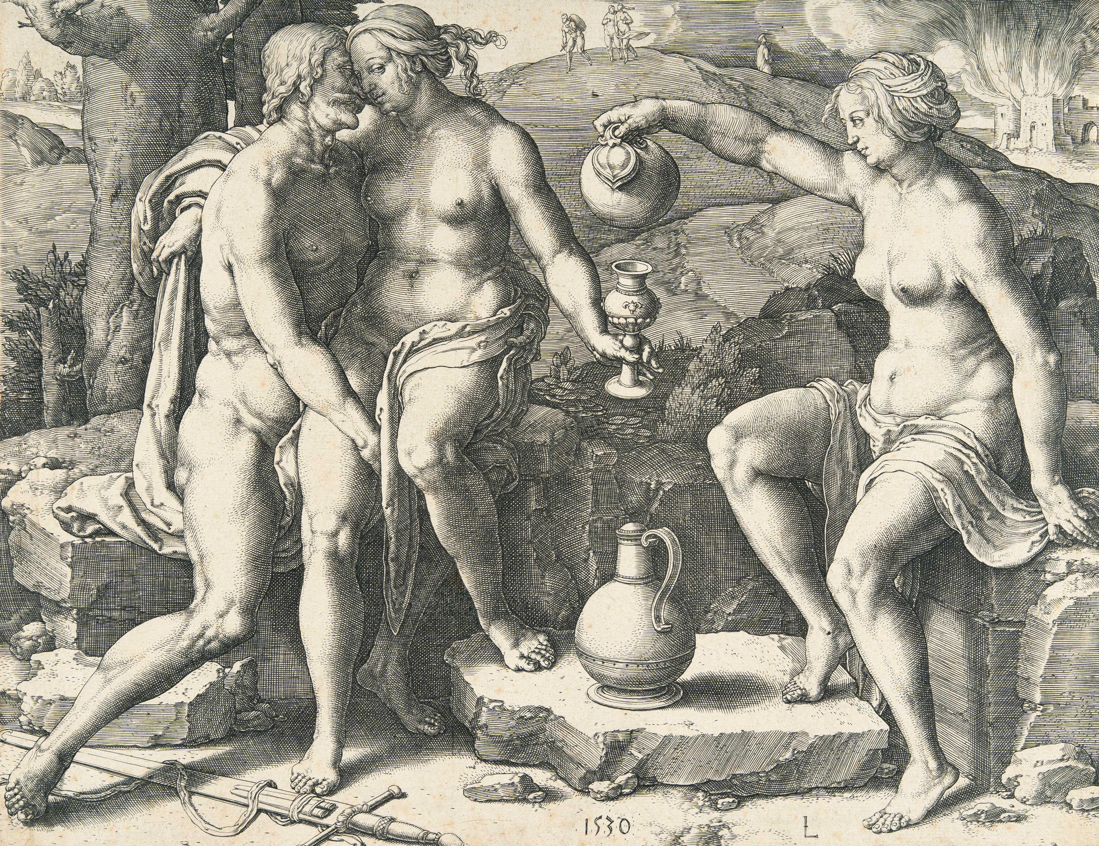 Lucas van Leyden - Loth und seine Töchter