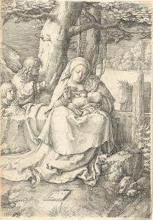 Lucas van Leyden - Maria mit dem Kind und zwei Engeln