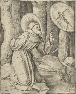 Lucas van Leyden - Saint Francis of Assisi receiving the Stigmata (Holl. 120)
