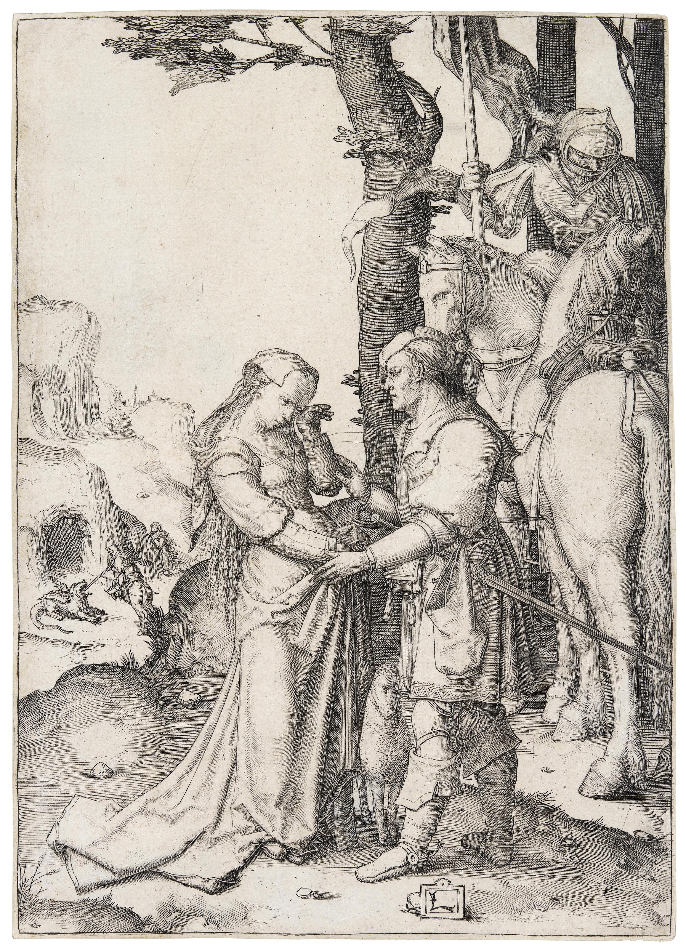 Lucas Van Leyden - Saint George liberating the Princess