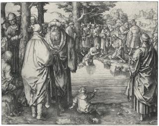 Lucas van Leyden - The Baptism Of Christ In The River Jordan (New Hollstein 40)
