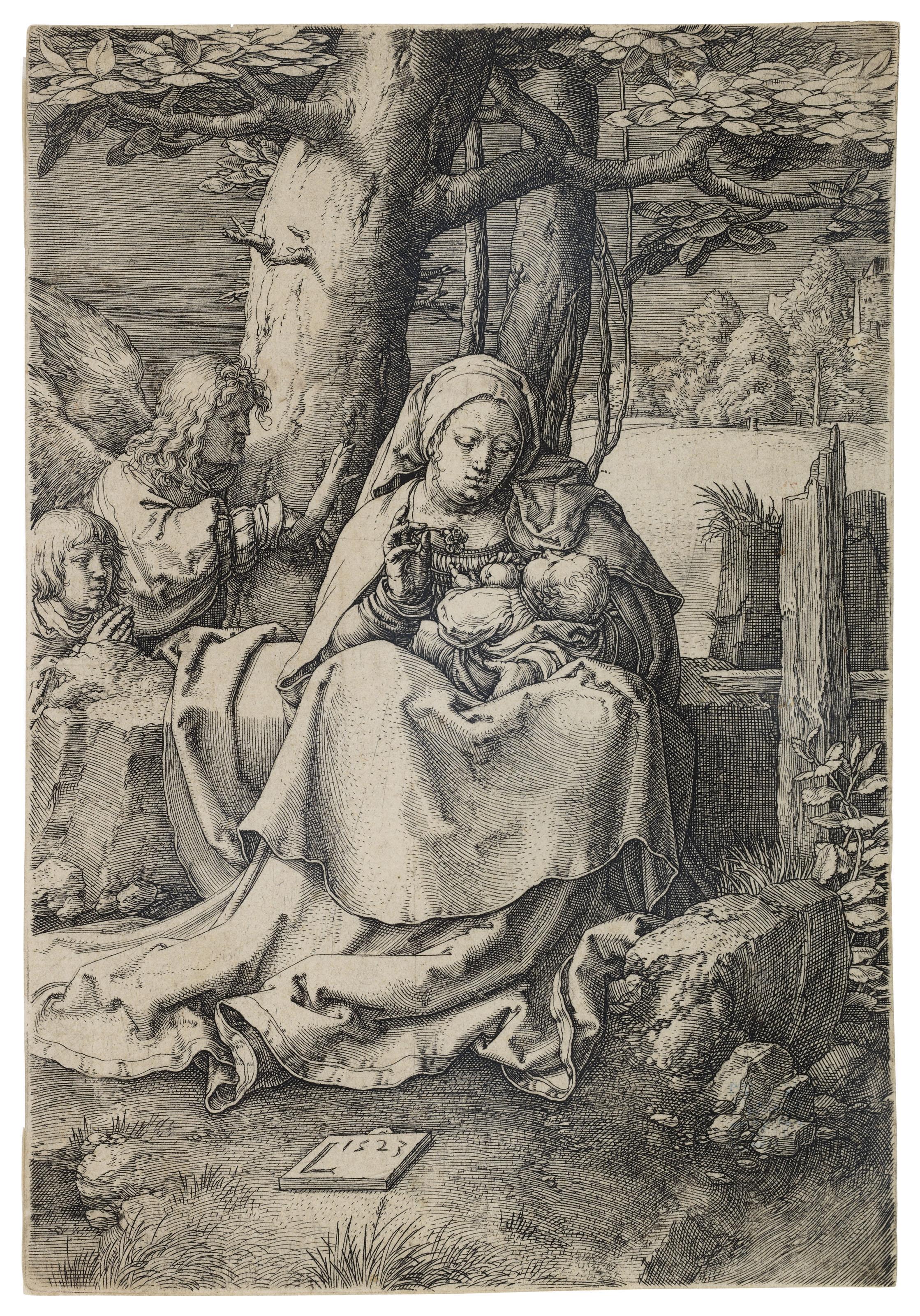 Lucas Van Leyden - The Virgin and Child with two Angels