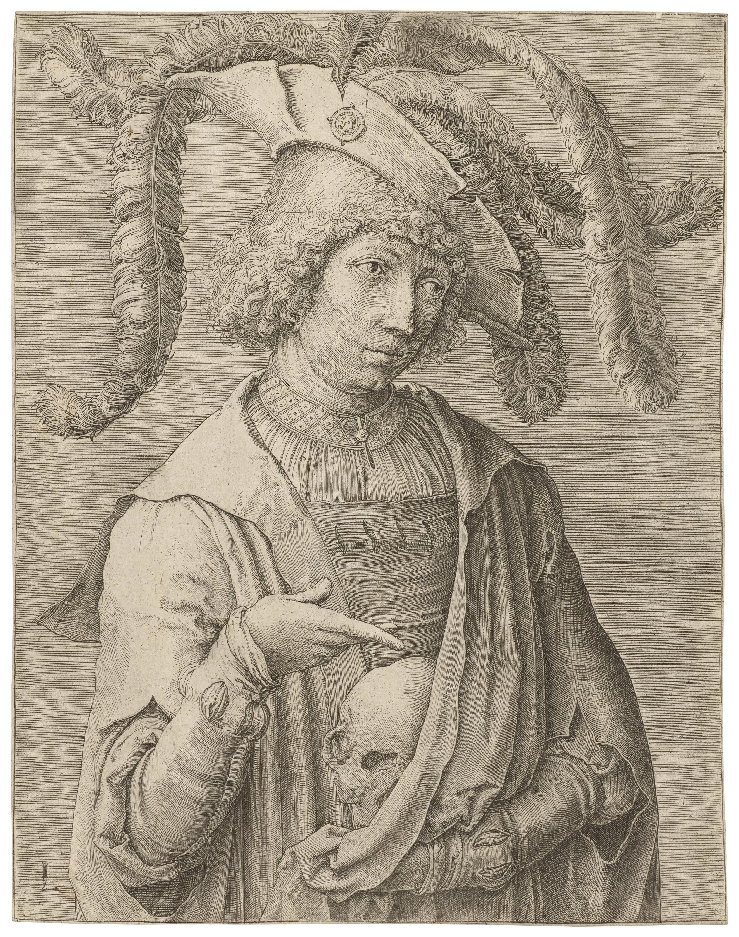 Lucas Van Leyden - Young Man with a Skull