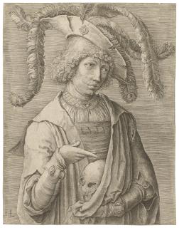 Lucas Van Leyden - Young Man with a Skull