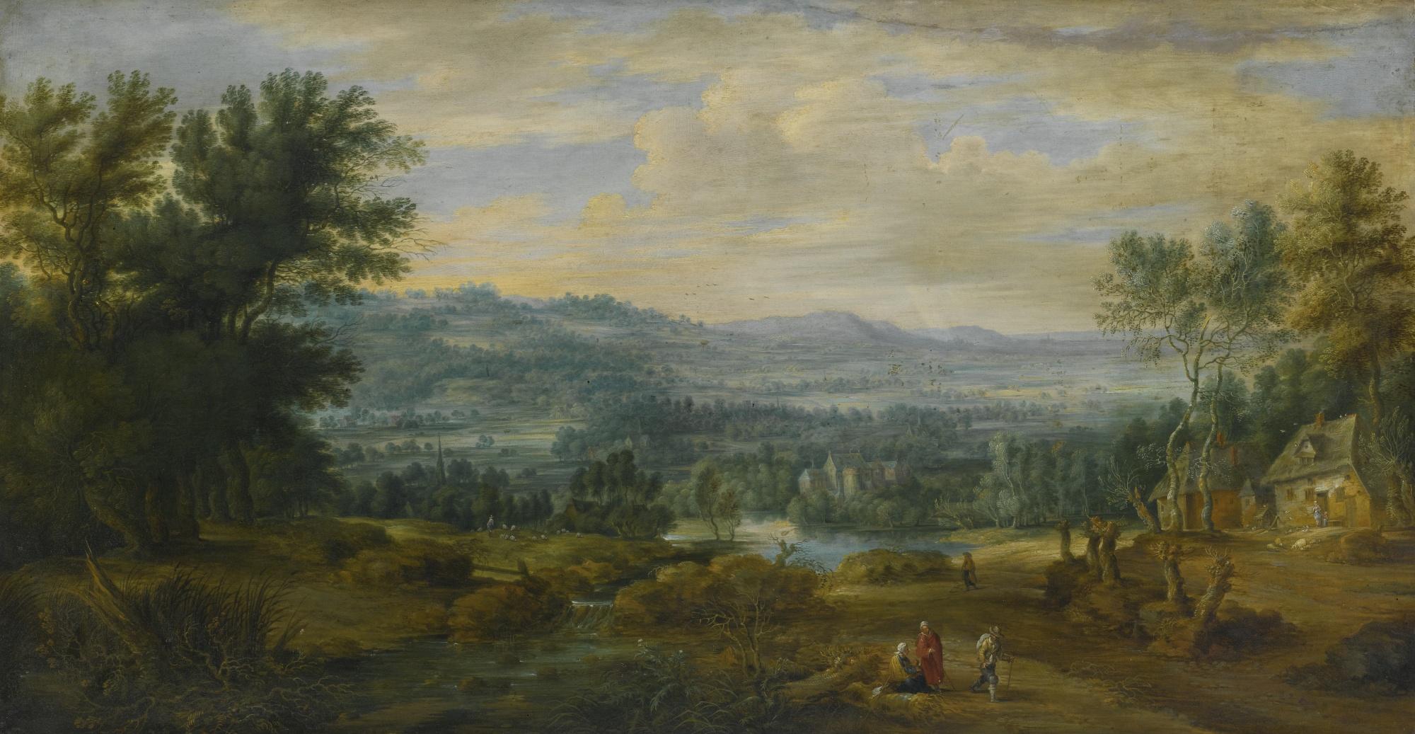 Lucas Van Uden - Extensive Landscape With Figures