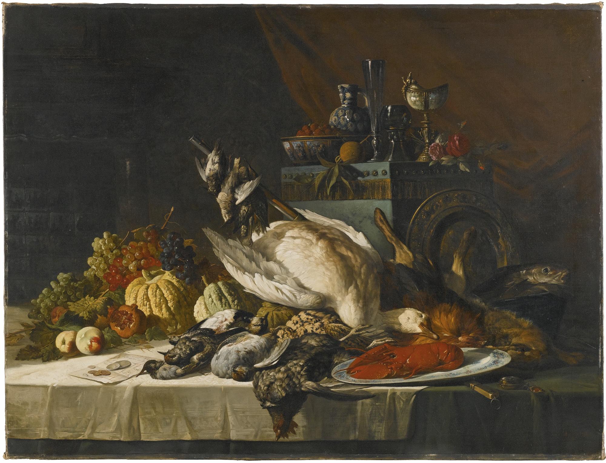 Lucas Victor Schaefels - Still-Life With Vegetables, Fruit, Fish And Game