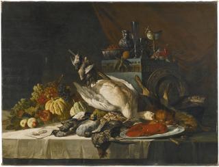 Lucas Victor Schaefels - Still-Life With Vegetables, Fruit, Fish And Game