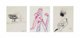 Lucebert - Untitled (Bird Head); Together With Untitled (Figure) And Untitled (Man)