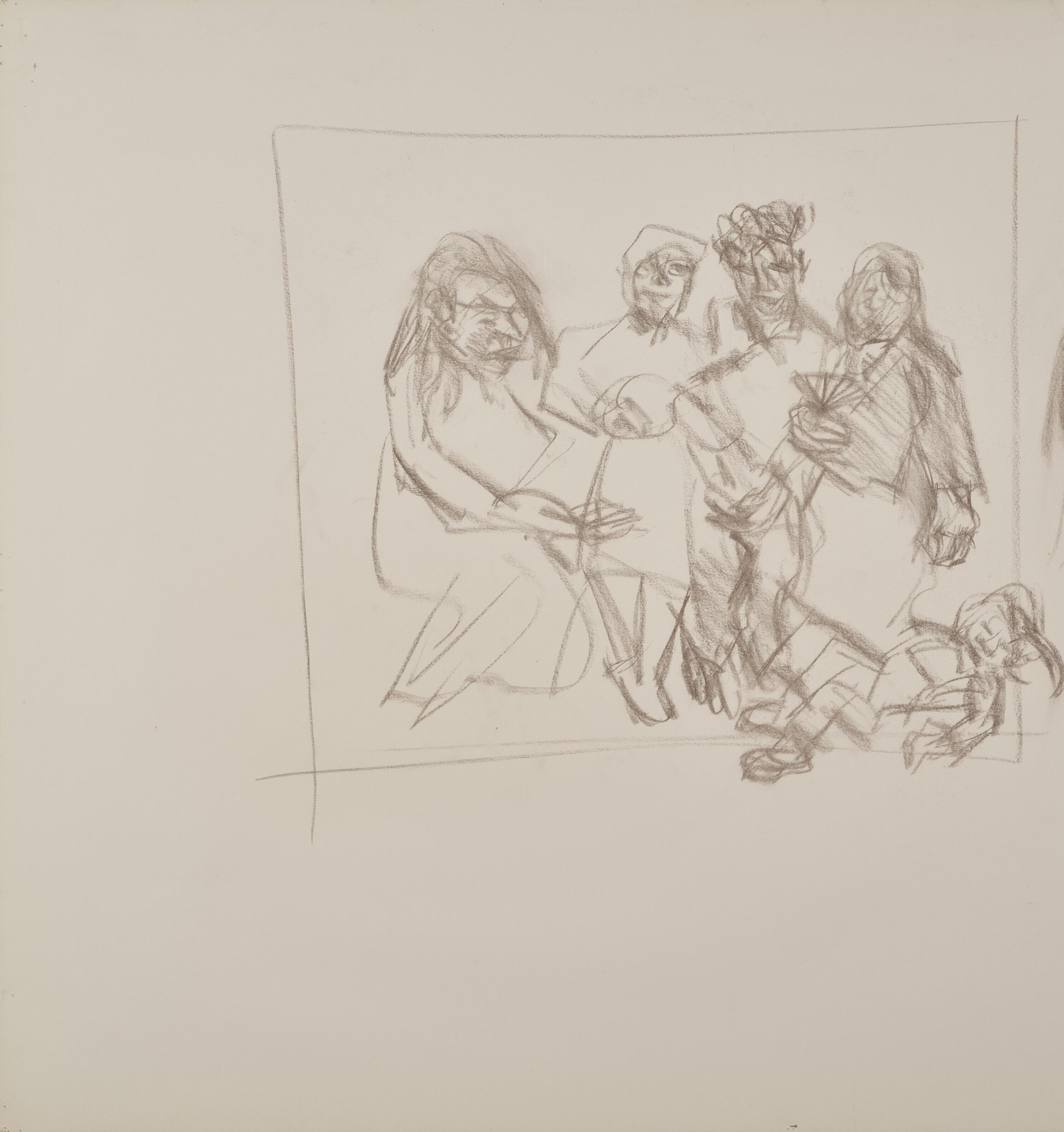 Lucian Freud, O.M., C.H. - Drawing from \'Large Interior, W11 (after Watteau)\'