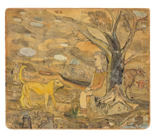 Lucian Freud - Boy and animals in a landscape